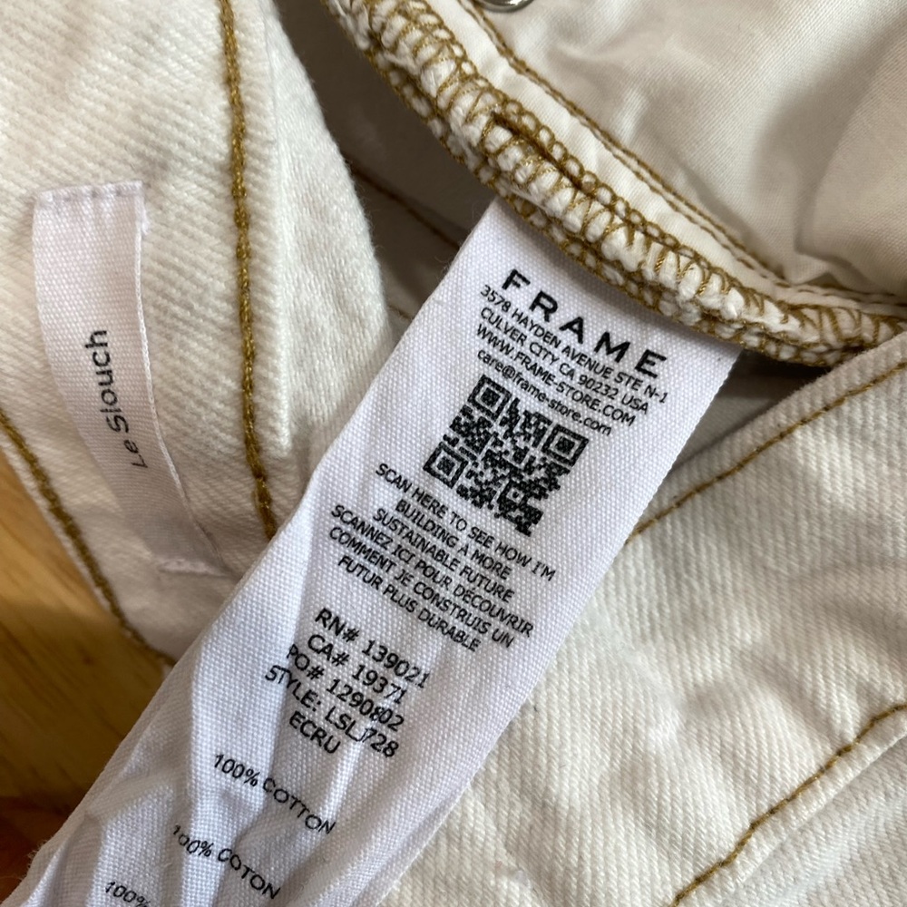 Frame Denim Straight Leg Jeans in Cream - Picture 12 of 13